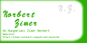 norbert zimer business card